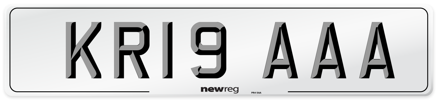 KR19 AAA Number Plate from New Reg